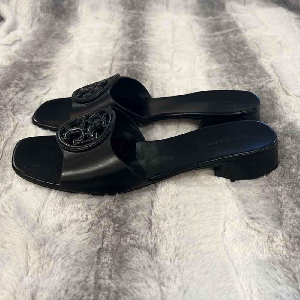 Tory Burch Black Minimalist Slide Sandals - Picture 2 of 6